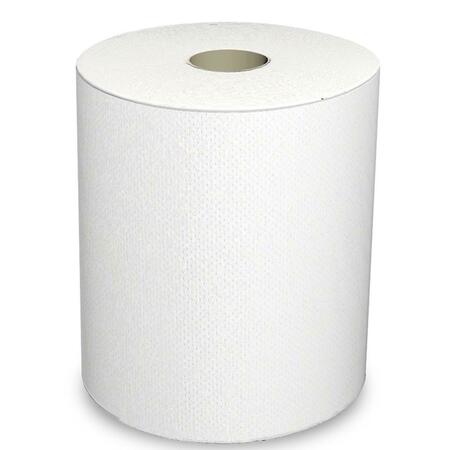 SOLARIS PAPER 46530 PEC 8 in. x 600 ft. White Hard Wound Roll Towels, 6PK 46530  (PEC)